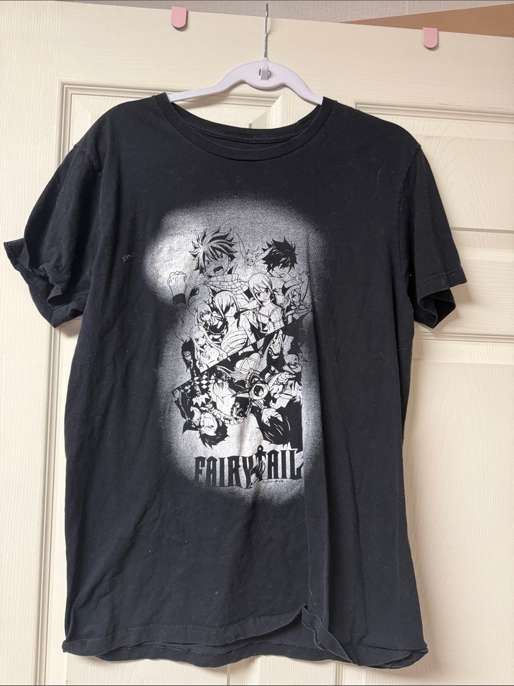Black Fairy Tail Graphic Short Sleeve Tee - Women's Top